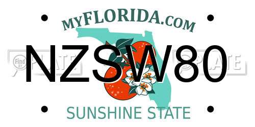 NZSW80 Florida License Plate