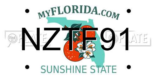 NZTF91 Florida License Plate