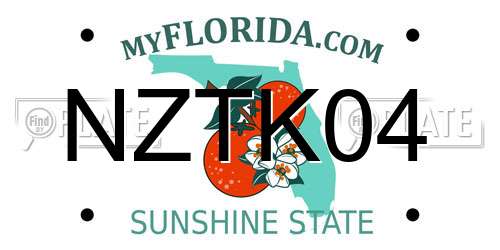 NZTK04 Florida License Plate