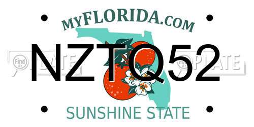 NZTQ52 Florida License Plate