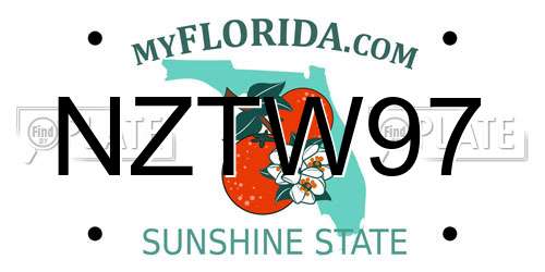 NZTW97 Florida License Plate