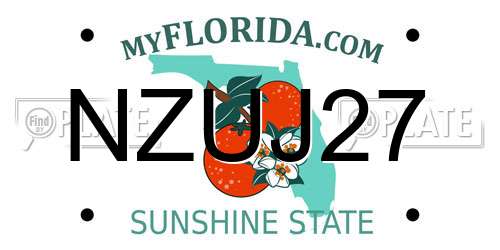 NZUJ27 Florida License Plate