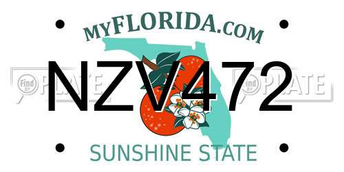 NZV472 Florida License Plate