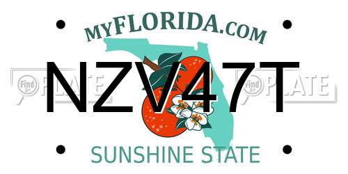 NZV47T Florida License Plate