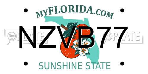 NZVB77 Florida License Plate
