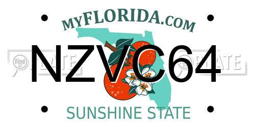 NZVC64 Florida License Plate