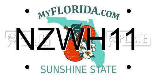 NZWH11 Florida License Plate