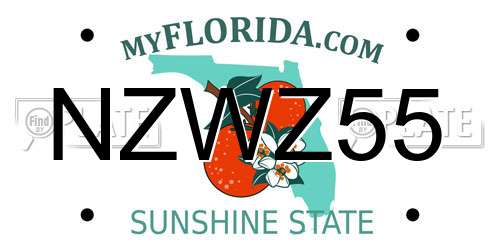 NZWZ55 Florida License Plate