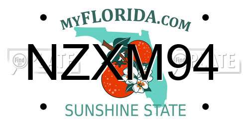 NZXM94 Florida License Plate