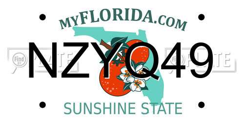 NZYQ49 Florida License Plate