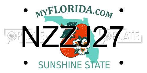 NZZJ27 Florida License Plate