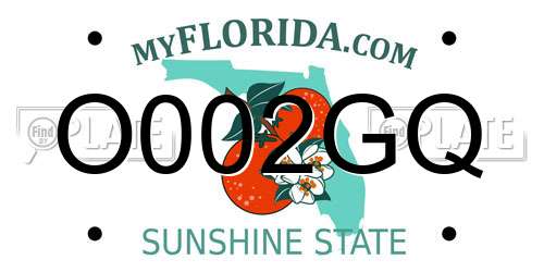 O002GQ Florida License Plate