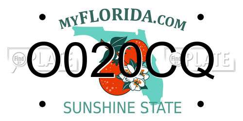 O020CQ Florida License Plate