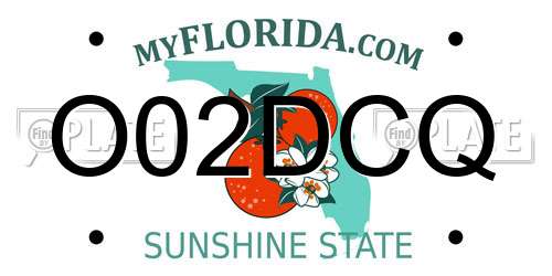 O02DCQ Florida License Plate