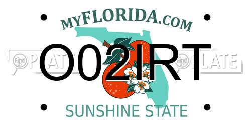 O02IRT Florida License Plate
