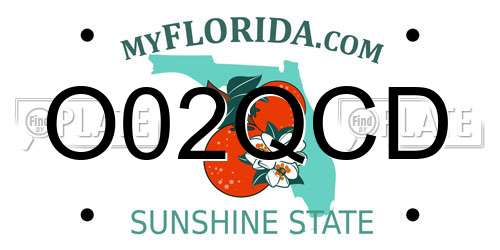 O02QCD Florida License Plate