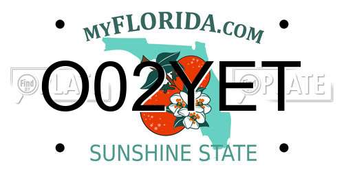 O02YET Florida License Plate