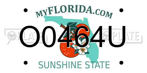 O0464U Florida License Plate