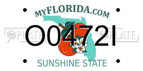 O0472I Florida License Plate