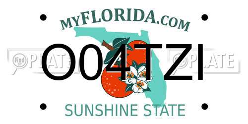 O04TZI Florida License Plate