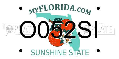 O052SI Florida License Plate