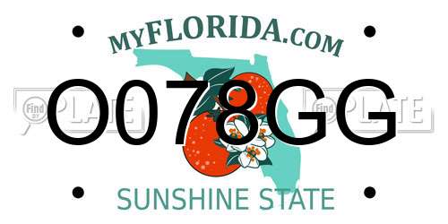 O078GG Florida License Plate