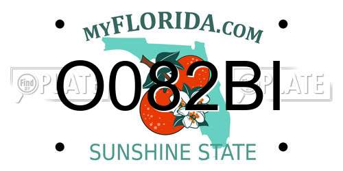 O082BI Florida License Plate