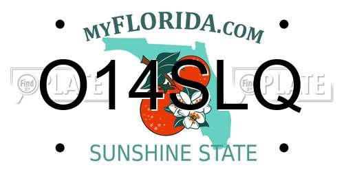 O14SLQ Florida License Plate