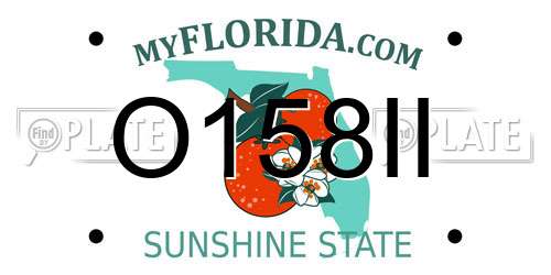 O158II Florida License Plate