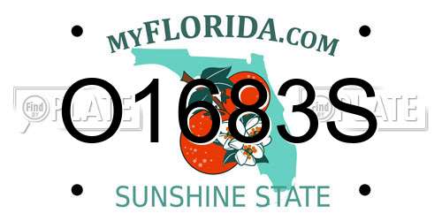 O1683S Florida License Plate