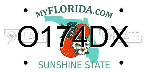 O174DX Florida License Plate