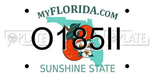 O185II Florida License Plate