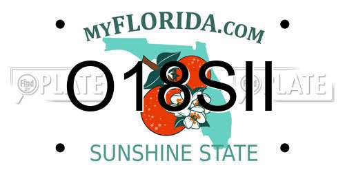 O18SII Florida License Plate