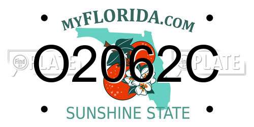 O2062C Florida License Plate