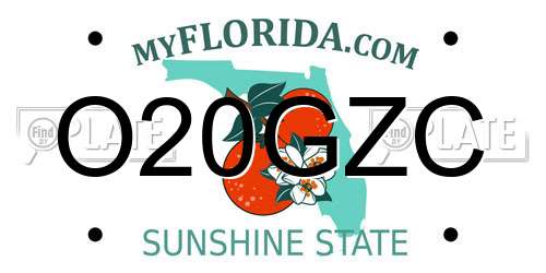 O20GZC Florida License Plate