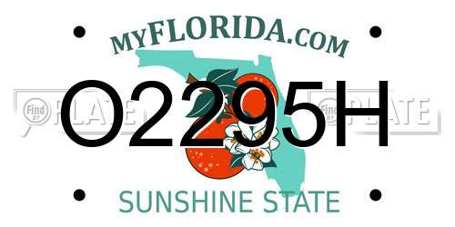 O2295H Florida License Plate