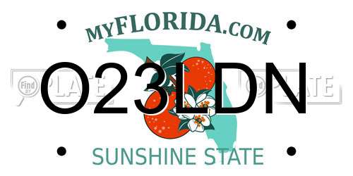 O23LDN Florida License Plate