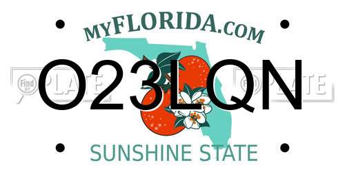 O23LQN Florida License Plate