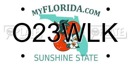 O23WLK Florida License Plate