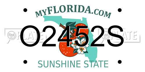 O2452S Florida License Plate