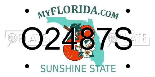 O2487S Florida License Plate
