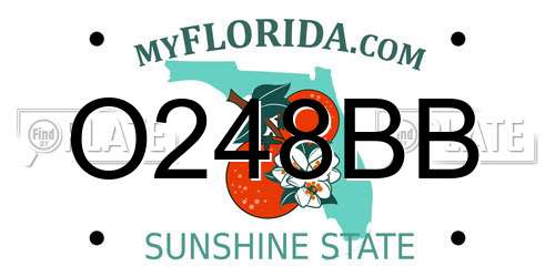 O248BB Florida License Plate