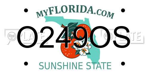 O249OS Florida License Plate
