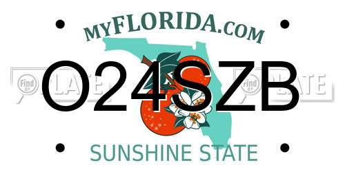 O24SZB Florida License Plate