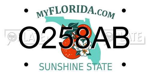 O258AB Florida License Plate