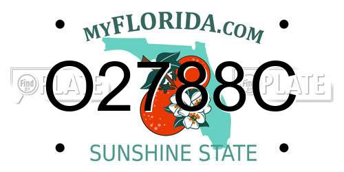O2788C Florida License Plate