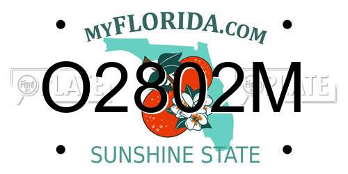 O2802M Florida License Plate