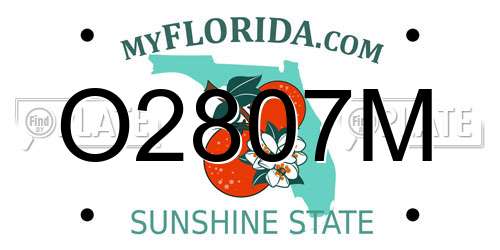 O2807M Florida License Plate