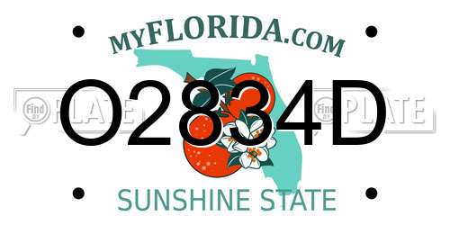 O2834D Florida License Plate