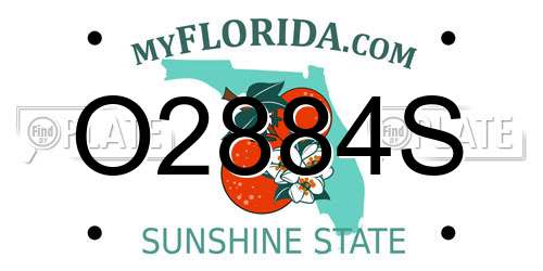 O2884S Florida License Plate